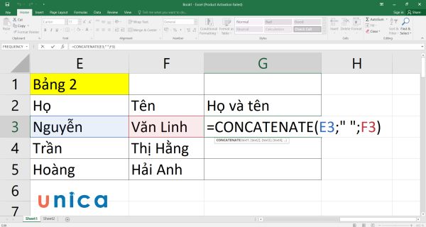 Cách gộp ô trong Excel nhanh chóng mà không mất dữ liệu