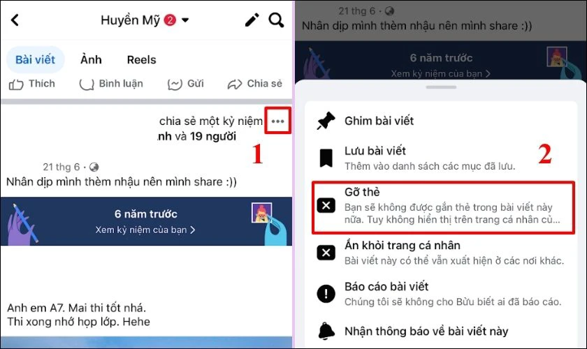 Cách gỡ gắn thẻ trên Facebook đơn giản và mới nhất