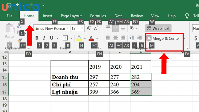 Cách gộp ô trong Excel nhanh chóng mà không mất dữ liệu