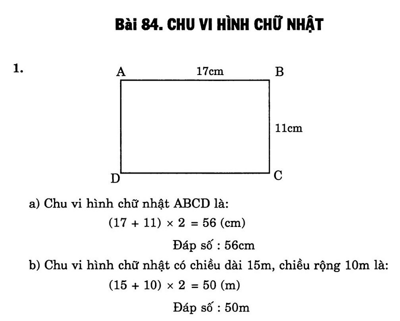 Chu vi hình chữ nhật lớp 4: Tổng hợp kiến thức và bài tập tính chu vi hay nhất