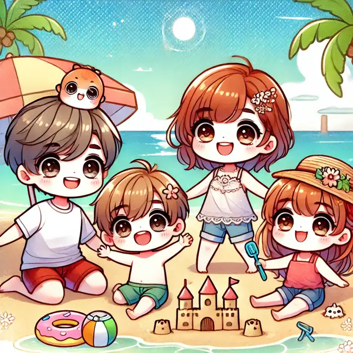 99+ Hình ảnh chibi gia đình 4 người hạnh phúc làm avatar đẹp