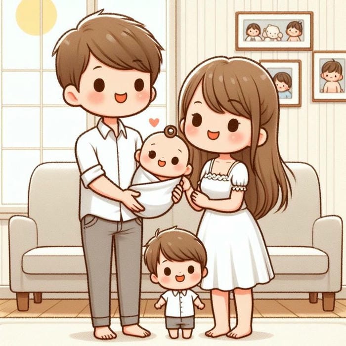 99+ Hình ảnh chibi gia đình 4 người hạnh phúc làm avatar đẹp