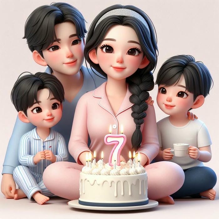 99+ Hình ảnh chibi gia đình 4 người hạnh phúc làm avatar đẹp