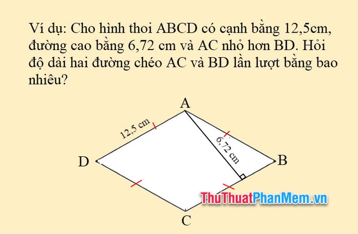 Khám phá công thức tính đường chéo hình thoi & ví dụ minh họa