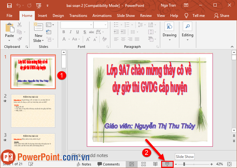 Cách trình chiếu Powerpoint