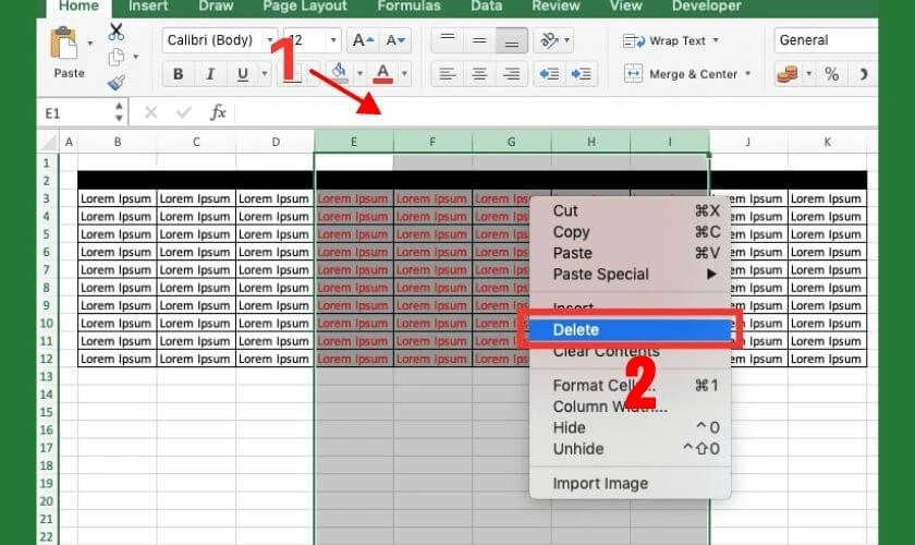 Cách xóa cột trong Excel 2003, 2007, 2013 kèm ví dụ dễ hiểu