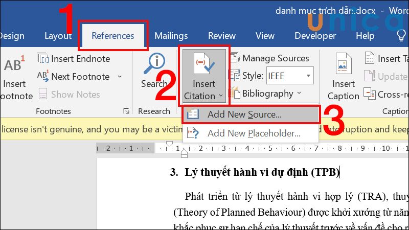 Hướng dẫn cách trích dẫn tài liệu tham khảo trong word đơn giản