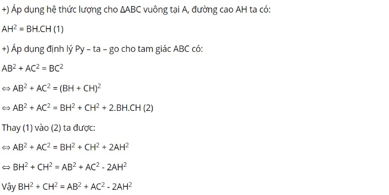 Một số hệ thức về cạnh và đường cao trong tam giác vuông