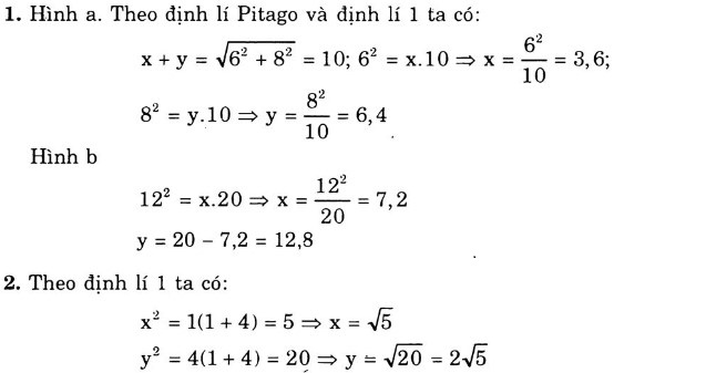 Một số hệ thức về cạnh và đường cao trong tam giác vuông