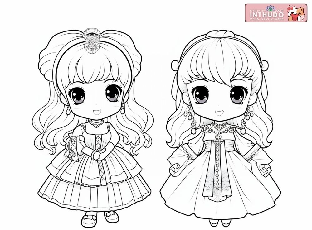 Tại sao các bé thích hình vẽ đơn giản công chúa chibi cute?