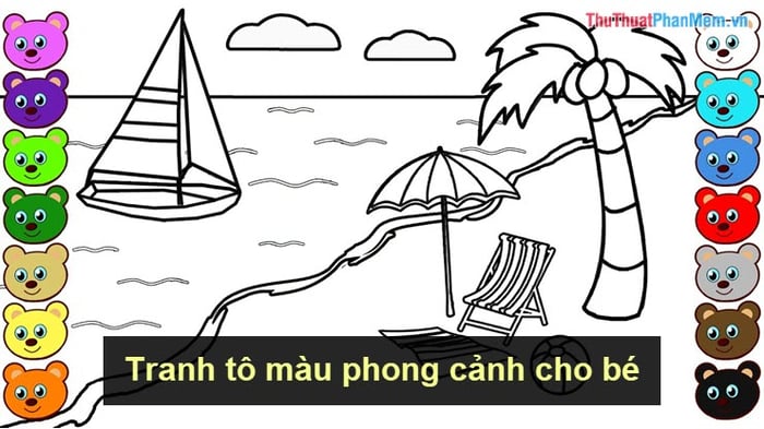 Tranh tô màu phong cảnh cho bé đẹp như mơ