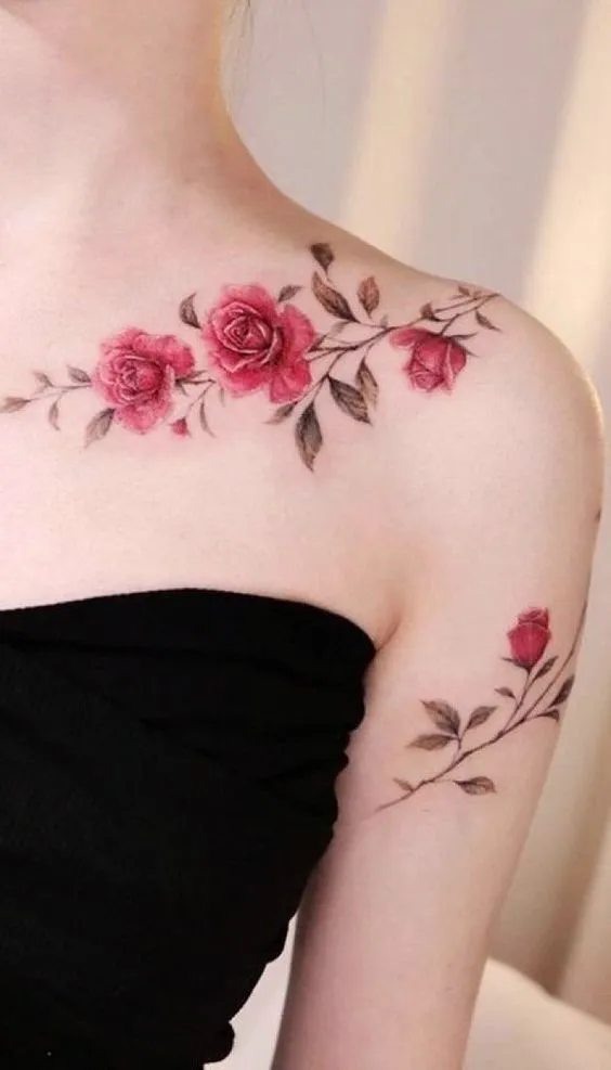 99+ hình xăm bông hoa trên vai được ưa thích nhất hiện nay - Genztattoo