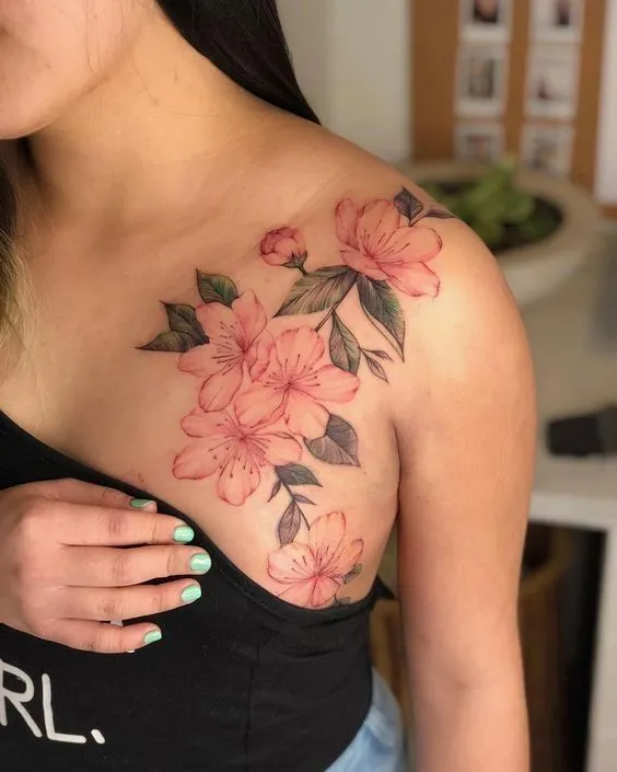 99+ hình xăm bông hoa trên vai được ưa thích nhất hiện nay - Genztattoo