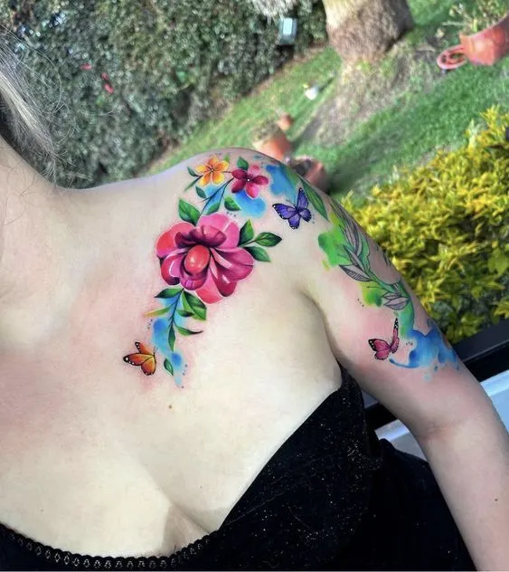 99+ hình xăm bông hoa trên vai được ưa thích nhất hiện nay - Genztattoo