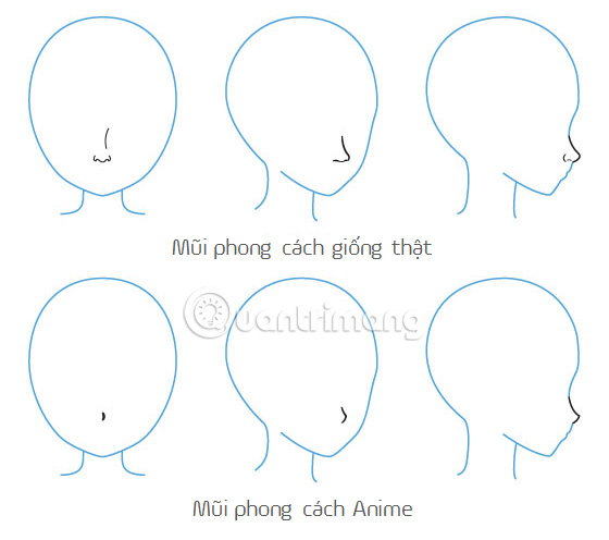 Hướng dẫn vẽ mũi nhân vật Anime, Manga chuẩn chỉnh