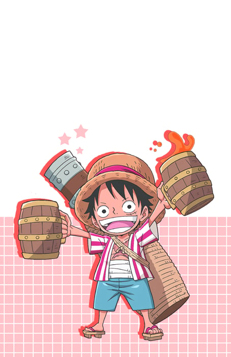 Luffy chibi ngầu - Bức tranh đẹp lung linh