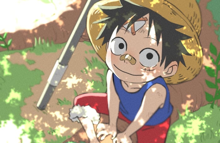 Luffy chibi ngầu - Bức tranh đẹp lung linh