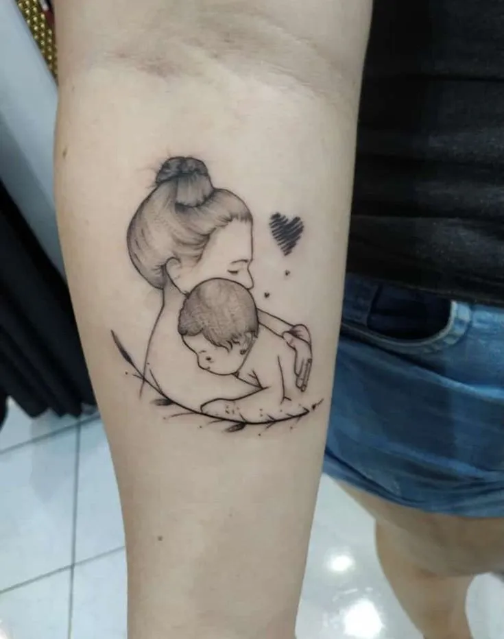 Top 555+ hình xăm mẹ bồng con ý nghĩa được tuyển chọn - Genztattoo