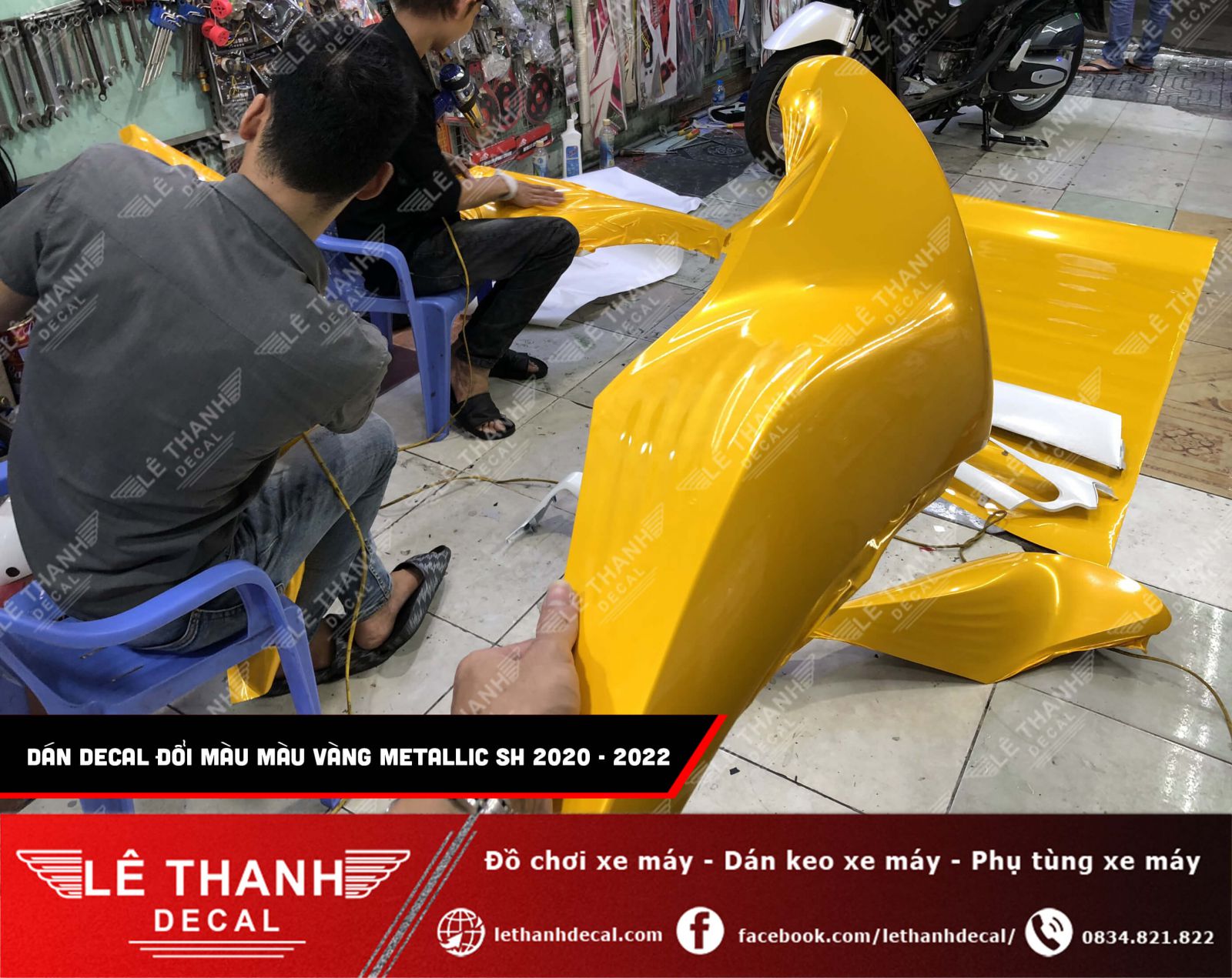 Dán decal đổi màu vàng Metalic SH 2020 - 2022