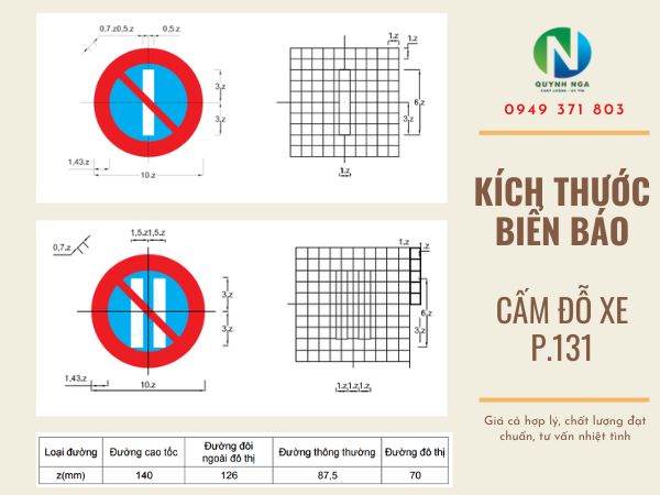 Biển Báo P.131 Cấm Đỗ Xe - Ý Nghĩa Và Kích Thước