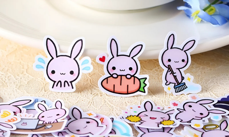 15 Mẫu sticker thỏ cute dễ thương ấn tượng 2024