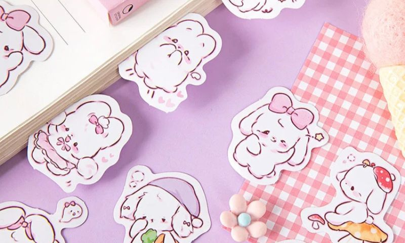 15 Mẫu sticker thỏ cute dễ thương ấn tượng 2024