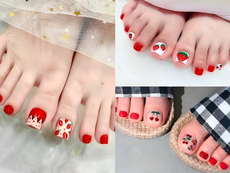 Top 99+ Mẫu Nail Chân Đỏ Thời Thượng Nhất Cho Nàng