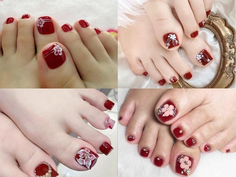 Top 99+ Mẫu Nail Chân Đỏ Thời Thượng Nhất Cho Nàng